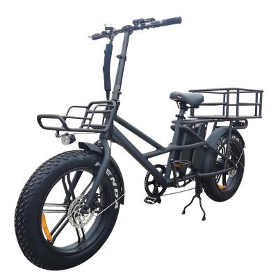 China Lantu Ebike 750w motor dual battery fat tire electric cargo bike with LCD display for sale