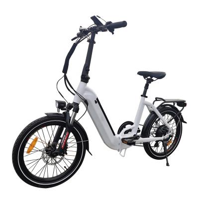 China Lantu Ebike step thru 20 inch mini folding electric bicycle bike with hidden battery for sale