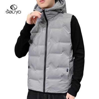 China Seuyo Bubble Quilted Service Men's High Quality QUICK DRY Duck Down Vest Lightweight Hooded Vests for sale