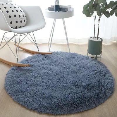 China Shaggy Circle Office Carpets Round Non-Slip Carpet Mat Plush Rug Bedside Carpet Living Room for sale