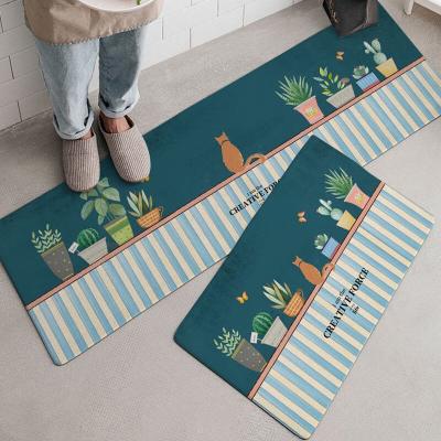 China Anti-slip Carpet Antimicrobial Strip Kitchen Oil Absorption Printed Carpet Beautiful Can Be Customized Carpet for sale