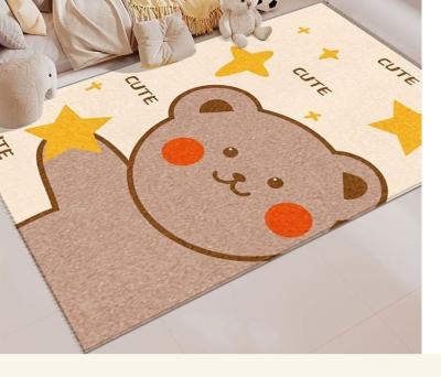 China Cute Velvet Washable Crystal Carpet Bed Bedroom Rug Children's Room Cartoon Can Be Customized Non-slip Carpet for sale