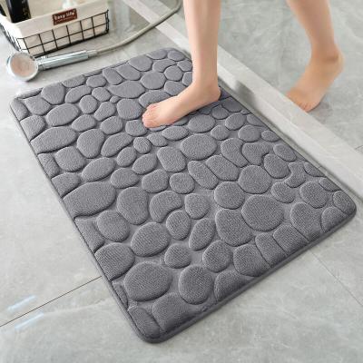 China Non-slip Memory Sponge Floor Cover Bathroom Floor Mat Bathroom Door Absorbent Mat for sale