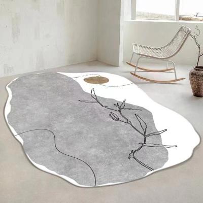 China Non-Slip Polyester Digital Printed Irregular Shaped Small Area Rug for sale