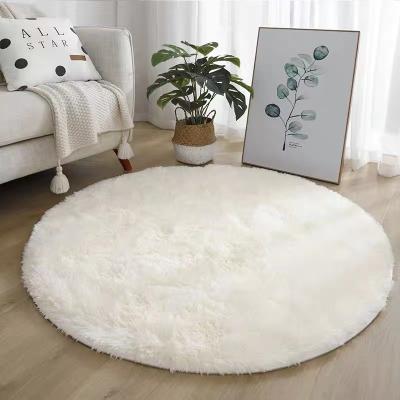 China Alfombras Peludas Floor Living Room Floor Mat Big Large Home Bedroom Fluffy Round Rug Non-Slip Luxury Soft Faux Fur Blanket For Carpet for sale