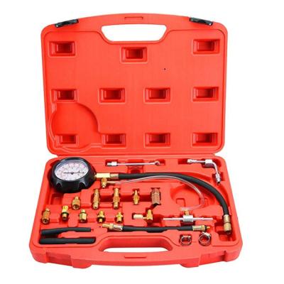 China Pressure Gauge Tester Kit 0-140PSI Car Meter Tools Fuel Injector Gasoline Pump Pressure Tester Kit for sale