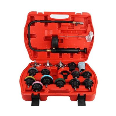 China Auto Repair Tools 18 Pcs Pressure Cooling System Car Leak Tester Kit Water Tank Adapter for sale