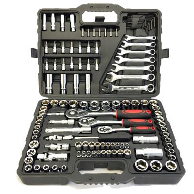 China HOT SALE 120pc Professional Car Engine Socket Set 1/2 Drive Ratchet Handle Extension Bar Socket with Color Strip Tool Set for sale