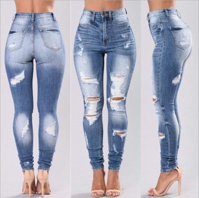 China EBay 2020 Breathable Europe and America Hole Fashion News Hot Selling Women's Pants Women's Jeans Popular in Amazon for sale