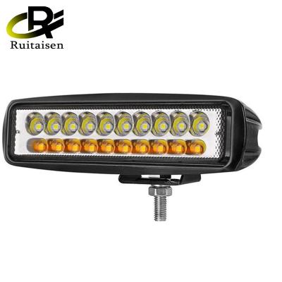 China Plastic Car LED Work Light 6 Inch 60W 12v Dual Color Offroad Superior White And Amber Waterproof for sale