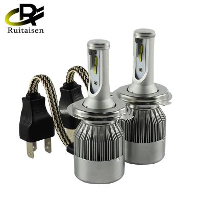 China C6F H4 Aluminum Car Led Auto Headlamp High Power H1 H3 H11 H7 H13 9007 6000K High Low White Repalcement Headlight 72W 7600LM for sale