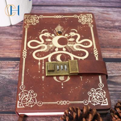 China Leather Diary Tending Crystal Notebook High Quality Private Label PU Snake Code Notebook Diary New for sale