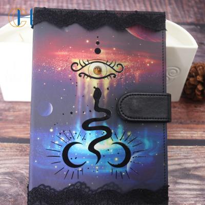 China Customized Mysticism Spiral Heat Sensitive Color Changing Retro Handmade Leather Travel Note Taking Worktop Notebook for sale