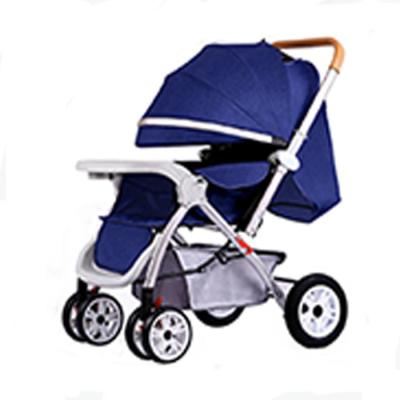 China China Zimu Factory Wholesale Steel Pipe Baby Carts Luxury Front And Rear Foam Wheeled Baby Carts Denim Blue for sale