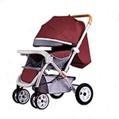 China Steel Pipe China Zimu Factory Wholesale Baby Carriage Front Foam Rear Rubber Wheeled Baby Carriage Luxury Wine Red for sale