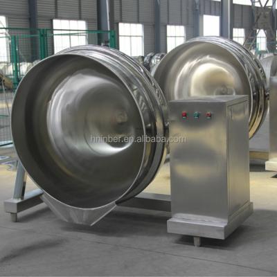 China Snack Factory Jam Boiling Planetary Mixer Less Energy Gas Resistant Coated Kettle Coated Pan Price for sale