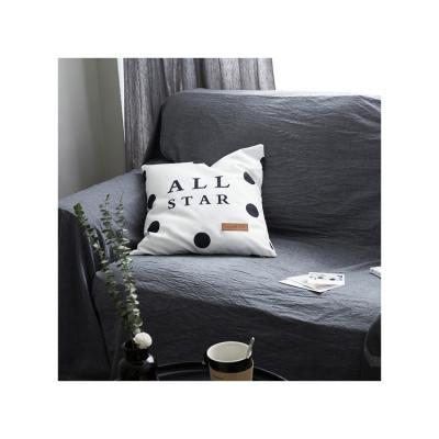 China Antistatic High Quality Classic Black And White Pure Cotton Cushion Cover With Hidden Zipper for sale