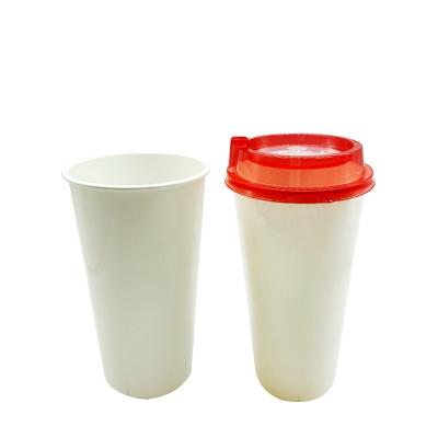 China Mandun pp single wall plastic cup custom logo IML coffee smoothies milk cup tea cup disposable plastic with lids iml for sale