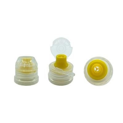 China Non Spill Visible Plastic 28mm Flip Top Sports Water Cap Tamper With Silicone Valve for sale