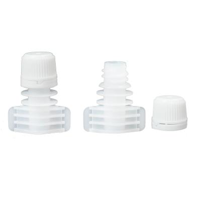 China 6mm plastic non refillable cosmetic spout cap for skin care liquid doypack for sale