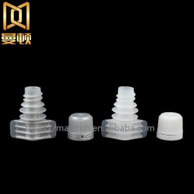 China Mandun 6mm non-refillable cosmetic packaging plastic screw cap for skin care or beauty products plastic nozzle and cap nozzle for sale