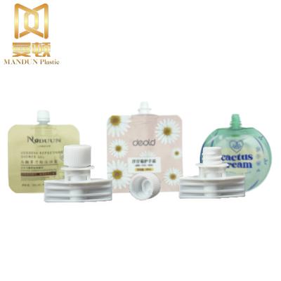 China Non Puddle Cosmetic Packaging Hand Cream Plastic Mini Pouch 5.5mm Spout Spout And Cap for sale