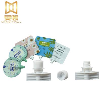 China Non Spill Mandun 5mm Cosmetic Packaging Plastic Screw Cap For Skin Care Or Beauty Products Nozzle Plastic Spout And Cap for sale