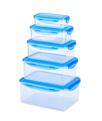 China Microwavable 5 IN 1 Kitchen BPA Free Reusable Plastic Air Tight Food Storage Box Camping for sale