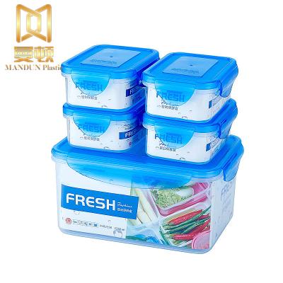 China Fridge Organizer Microwavable PP Kitchen Dry Food Storage Container Microwavable Fresh Clear Clear 5 Pcs for sale