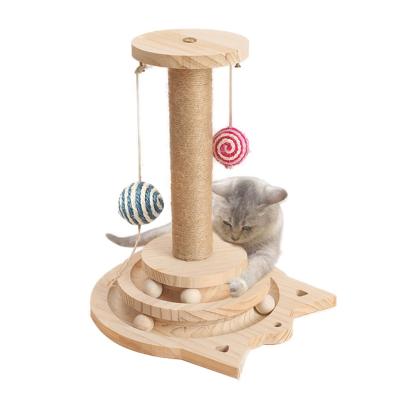 China Sustainable Quality Assured Cat Scratcher Scratching Post With Hanging Ball for sale