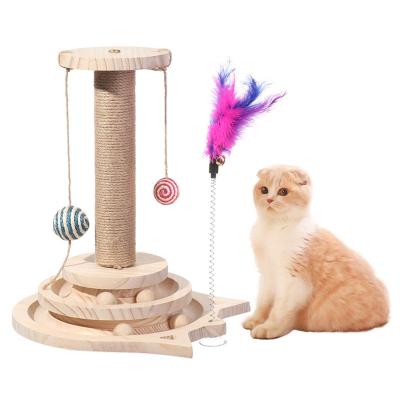 China Multifunctional Cat Scratching Posts Toys for Indoor Cats with Ball for Cats Kittens for sale