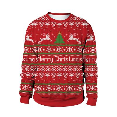 China Wholesale Fashion Anti-wrinkle Christmas plus size winter knitted pullover OEM men's and women's crew neck sweater for sale