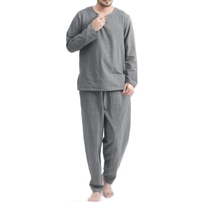 China Breathable Wholesale Pajamas Set Mens Sleepwear Comfortable 100% Cotton Mens Pajamas for sale