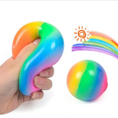 China Europe Rainbow Relaxation Toy Sticky Ball Decompression Toys Squishy Squeeze Effort Changing Ball for Kids and Adults for sale