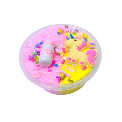 China Hot Mud Unicorn Cotton Mud Charms BLOW Glue Candy Accessories Plasticine Decompression Rubbing Mud Squishy Color Supplies for sale