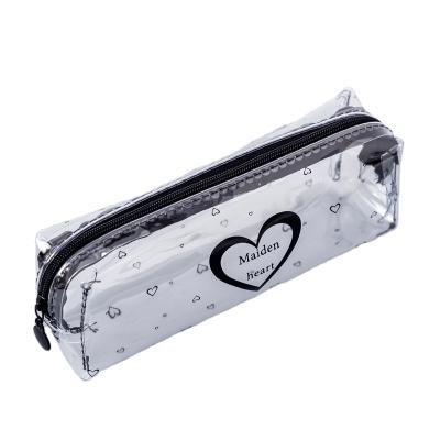 China Schools & Offices Shape Clear Pen Bag Glitter Pencil Case PVC Document Pouch Stationery Holder Organizer School PVC Bags Supplies for sale