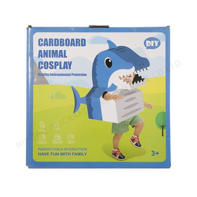 China Hot sale toys 2020 china factory cardboard dress up toys cartoon shark DIY cosplay costume for kids P001 for sale