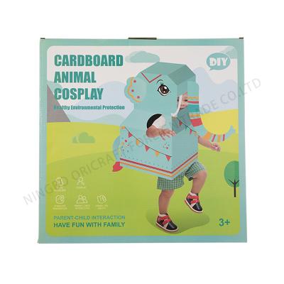 China Cartoon Toy Hot Selling 2020 China Factory Cardboard Dressing Toys Cartoon DIY Elephant Cosplay Costume Toys For Children for sale