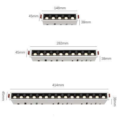 China Modern 2022 New Commercial Skyline 6W 10W 20W 30W Linear Recessed Light Recessed Linkable Led Linear Track Light for sale