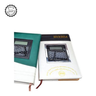 China Printed PU leather notebook with solar calculator, journals, and notepads for sale