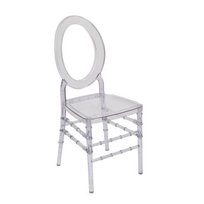 China Injection-molded back chair with UV stabilized PP or PC new resin O style for event party wedding rental chairs for sale