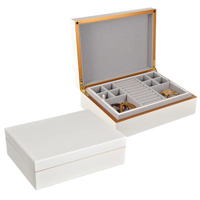 China New Design MDF Jewelry Box Storage Box Necklace With Detachable Earrings Ring Bracelet Box for sale