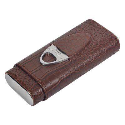 China Eco - Friendly Travel Cigar Case Wholesale Price Cigar Leather Leather Case Custom Design for sale