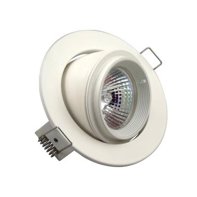 China Modern Commercial Housing Embedded Quartz GU10 CupAluminum AlloyRound Lamp Led Spot Light Frame Ceiling Downlight Anti Glare Lighting for sale