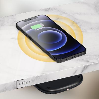 China Cell Phone Factory Wholesale QI Standard 40mm Bottom Wireless Charger Hidden Under Desk For Phones for sale