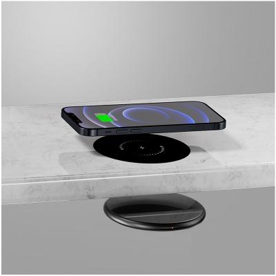 China Mobile Phone Furniture Desk Switchable Table Hidden Fast Charger Invisible Bottom Wireless Charger For Hotel Restaurant Cafe for sale