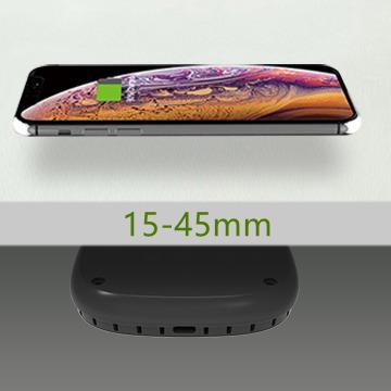 China Mobile Phone 45mm Invisible Bottom FAST Wireless Charger For iPhone Wireless Mobile Charging for sale