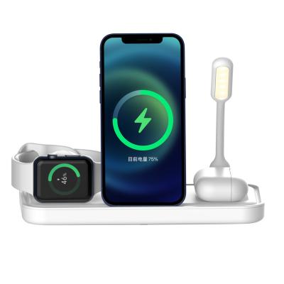 China Hot Selling CHARGE XE 5 in 1 Wireless Charger Stand Desktop Dock Station Charger for Phones Watch for sale