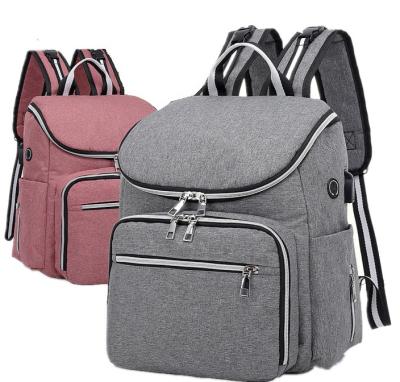 China With USB Gray Wholesale Travel Baby Diapers Newborn Multifunctional Waterproof Backpack with Storage for sale