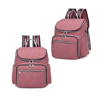 China With USB PU Leather Diaper Set Mom Travel Premium Large Capacity Portable Baby Diaper Bag for sale